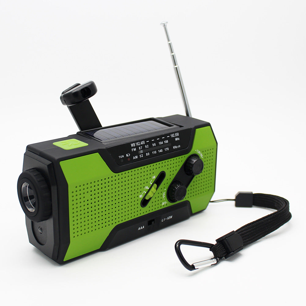 Multifunctionele Noodradio Oplaadbaar met Zon & Handcrank