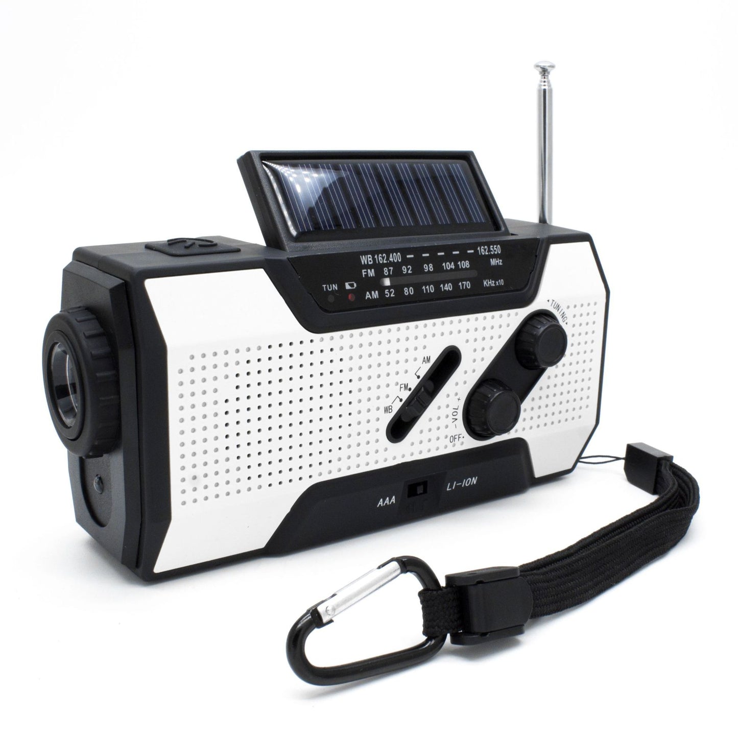 Multifunctionele Noodradio Oplaadbaar met Zon & Handcrank